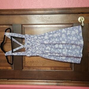 American Eagle Blue Gingham Floral Size Medium mini dress